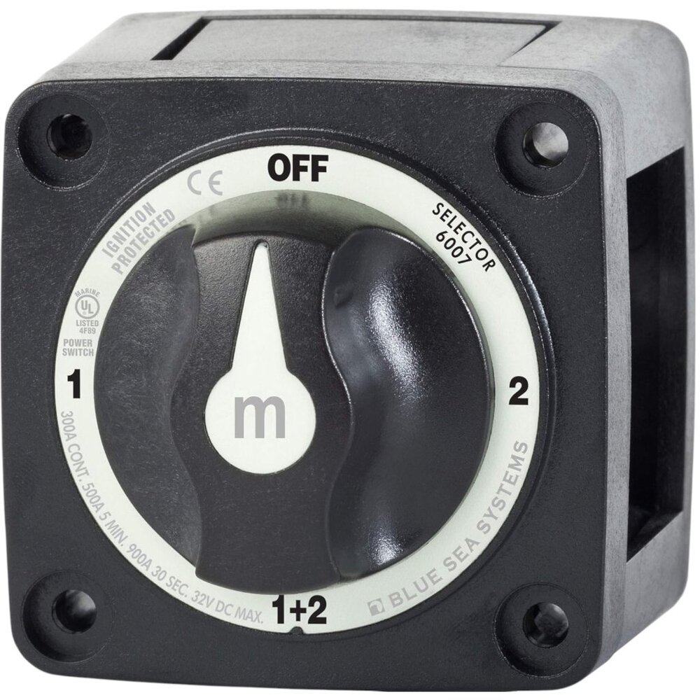 Blue Sea 6007200 Marine m-Series Mini Selector Battery Switch - Black New!